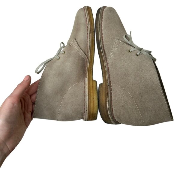Clarks Originals Desert Boots Mens Size 7.5 Beige Sand Suede Crepe Sole Chukka - Picture 4 of 8